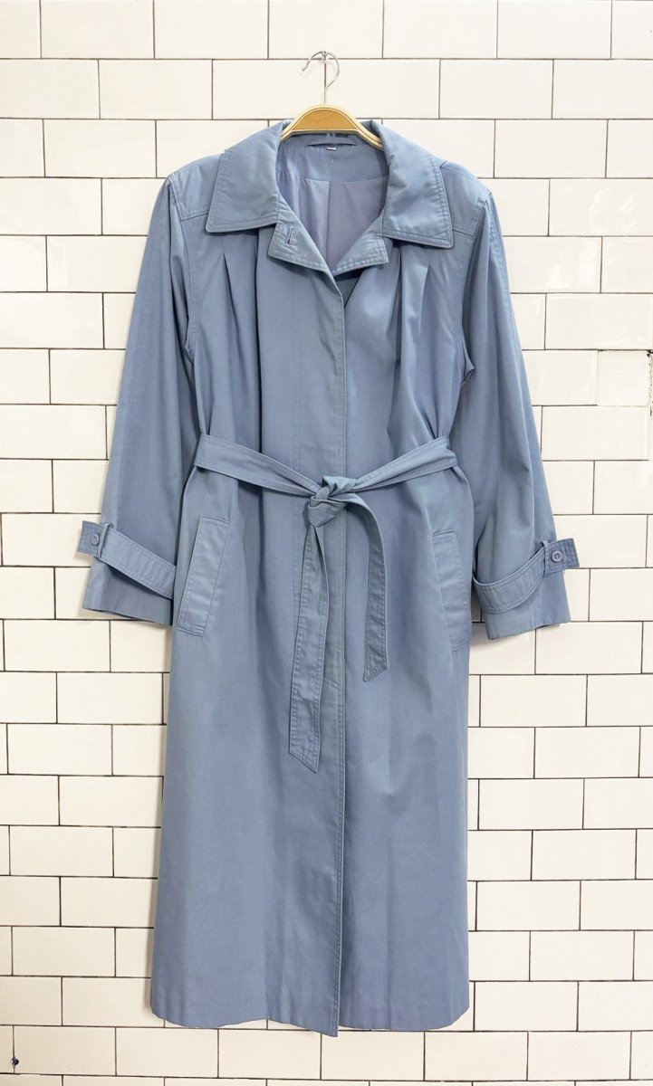 vintage 90s sears tradition hooded - belted trench coat - good market thrift store