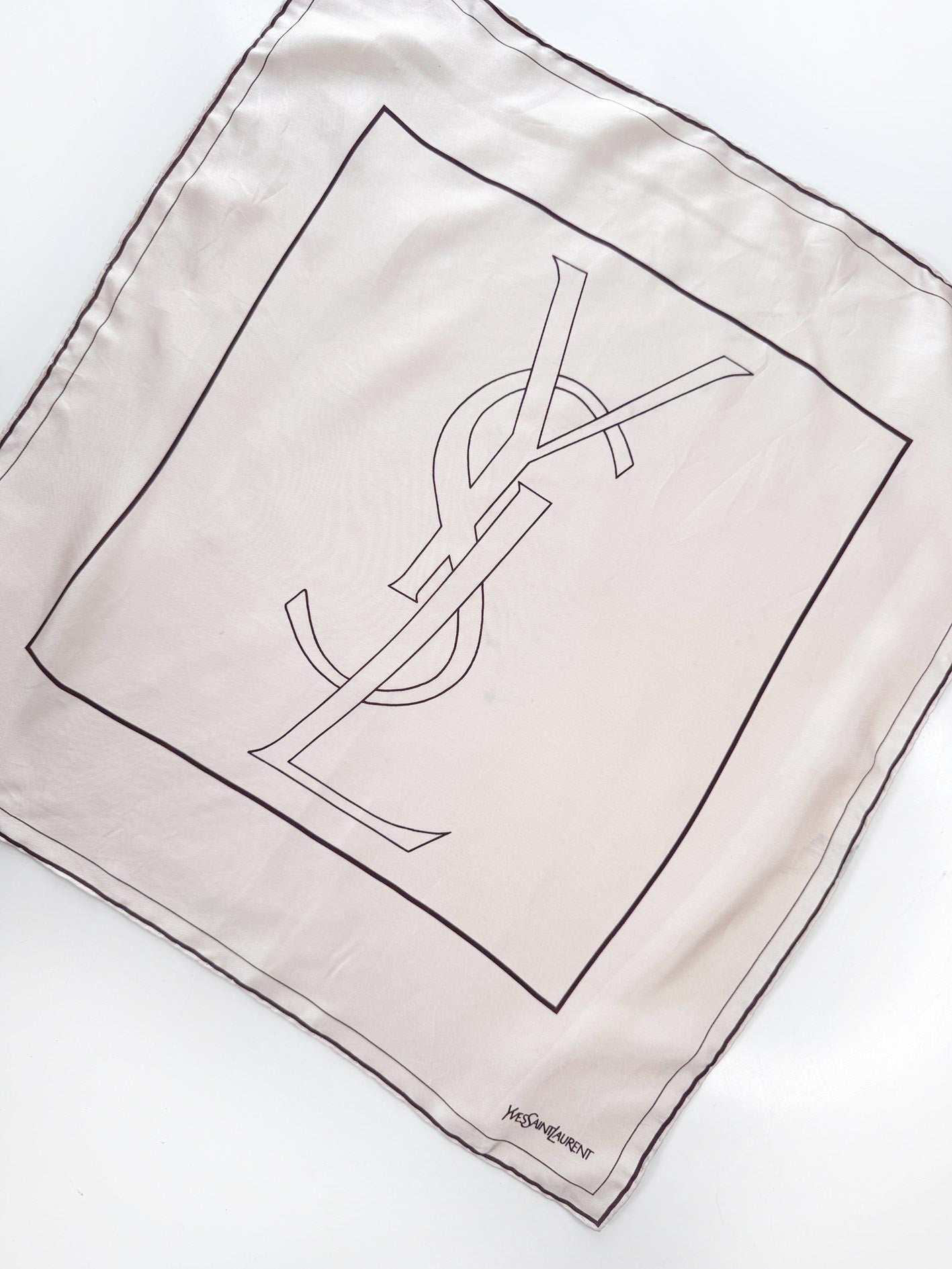 vintage YSL 100% silk handkerchief scarf | hand-rolled edge