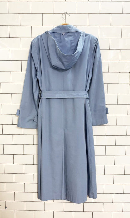 vintage 90s sears tradition hooded - belted trench coat - good market thrift store