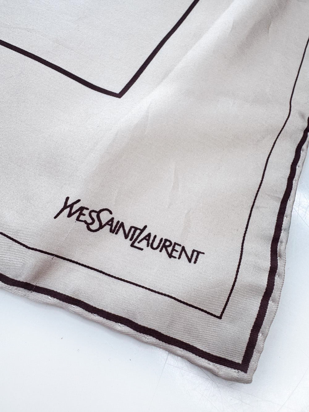 vintage YSL 100% silk handkerchief scarf | hand-rolled edge