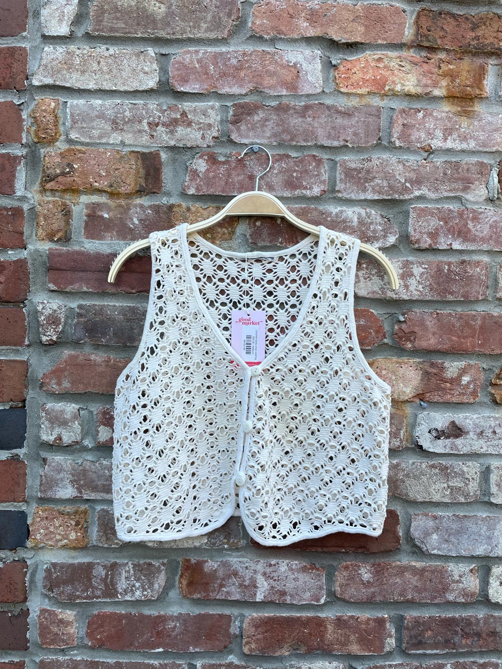 crochet boxy crop vest top