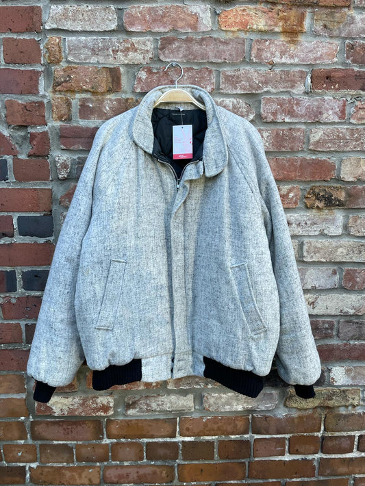 vintage made in usa wool quilted bomber jacket