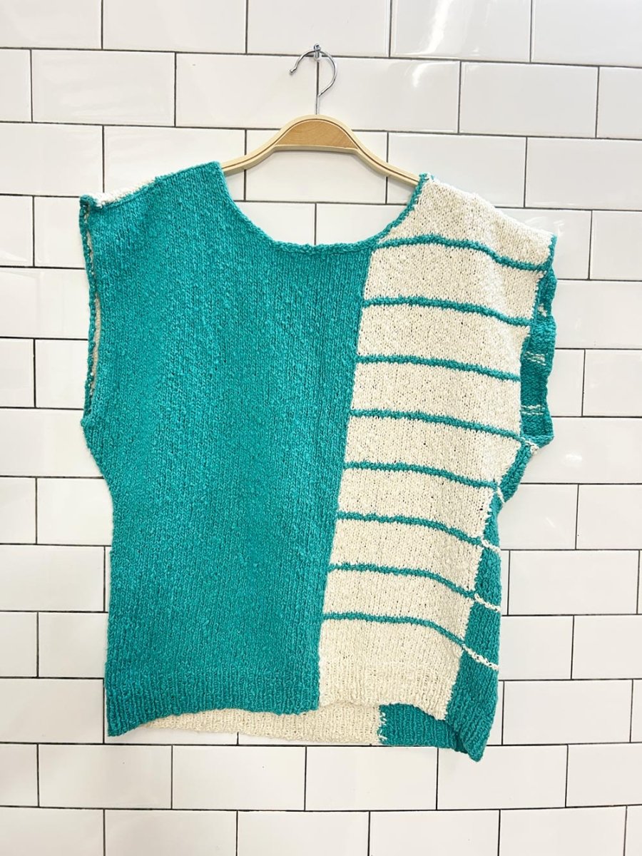 vintage boxy sleeveless knit top - good market thrift store