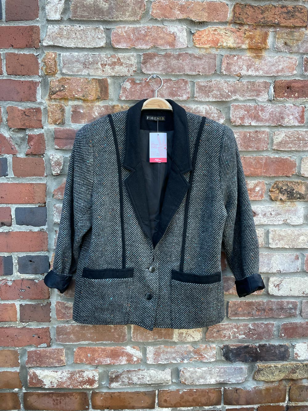 vintage 80s forever tweed jacket