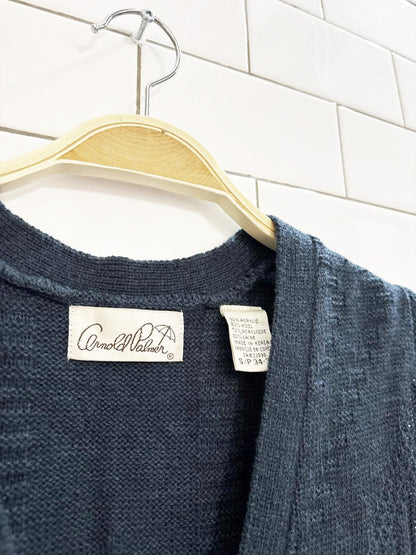 vintage 90s arnold palmer wool - blend 3d knit sweater vest - good market thrift store