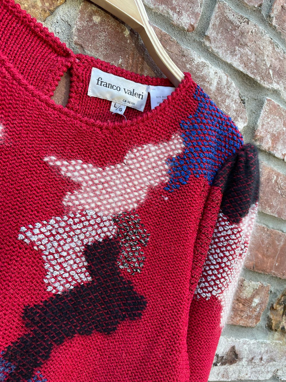 vintage franco valeri red knit sweater