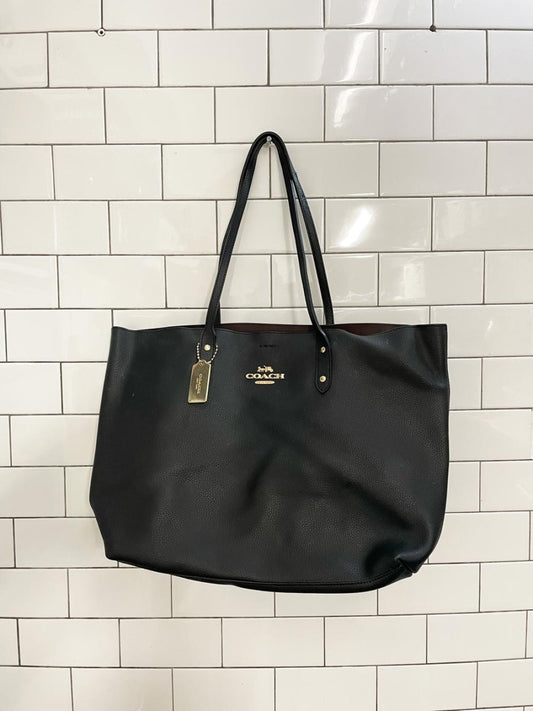 coach faux leather town tote - good market thrift store