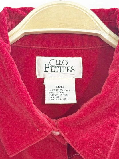 vintage 00s cleo velvet full button shirt