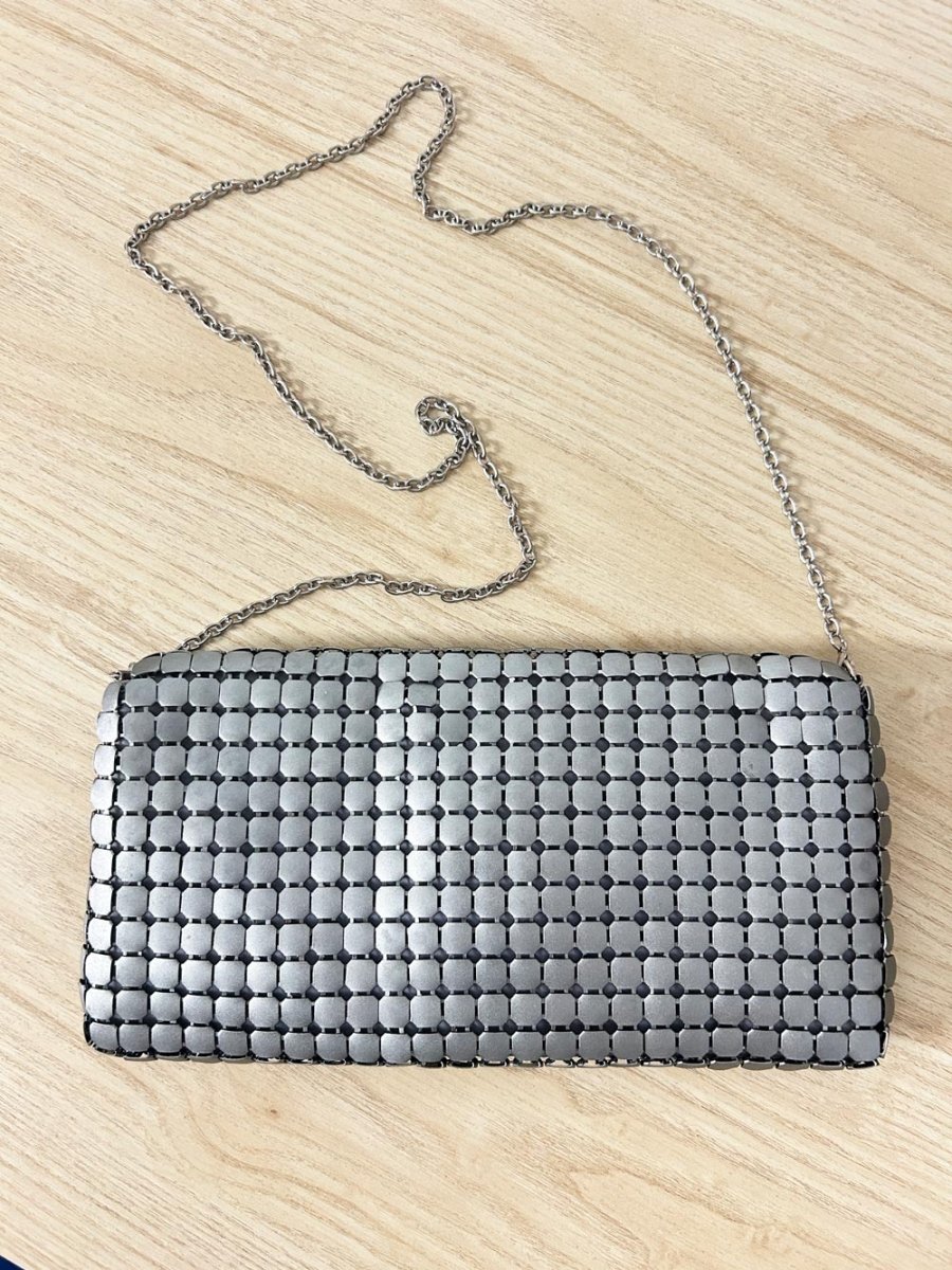 vintage 00s mia deluca metal link crossbody bag - good market thrift store