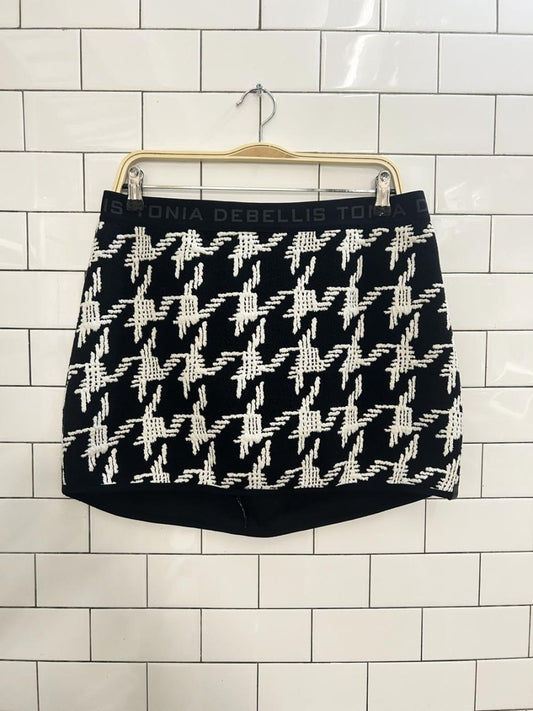 tonia debellis large houndstooth mini ski skirt - good market thrift store