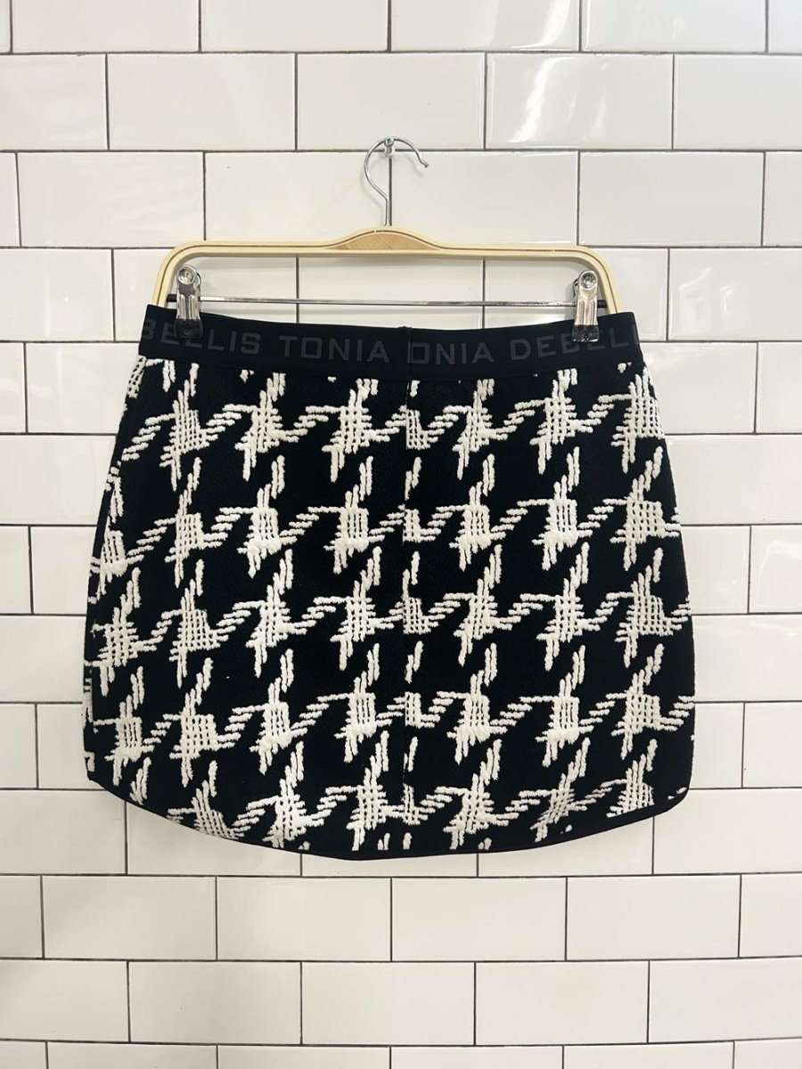 tonia debellis large houndstooth mini ski skirt - good market thrift store