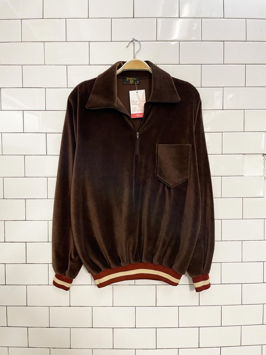 vintage 70s fabrini retro velour quarter zip - good market thrift store