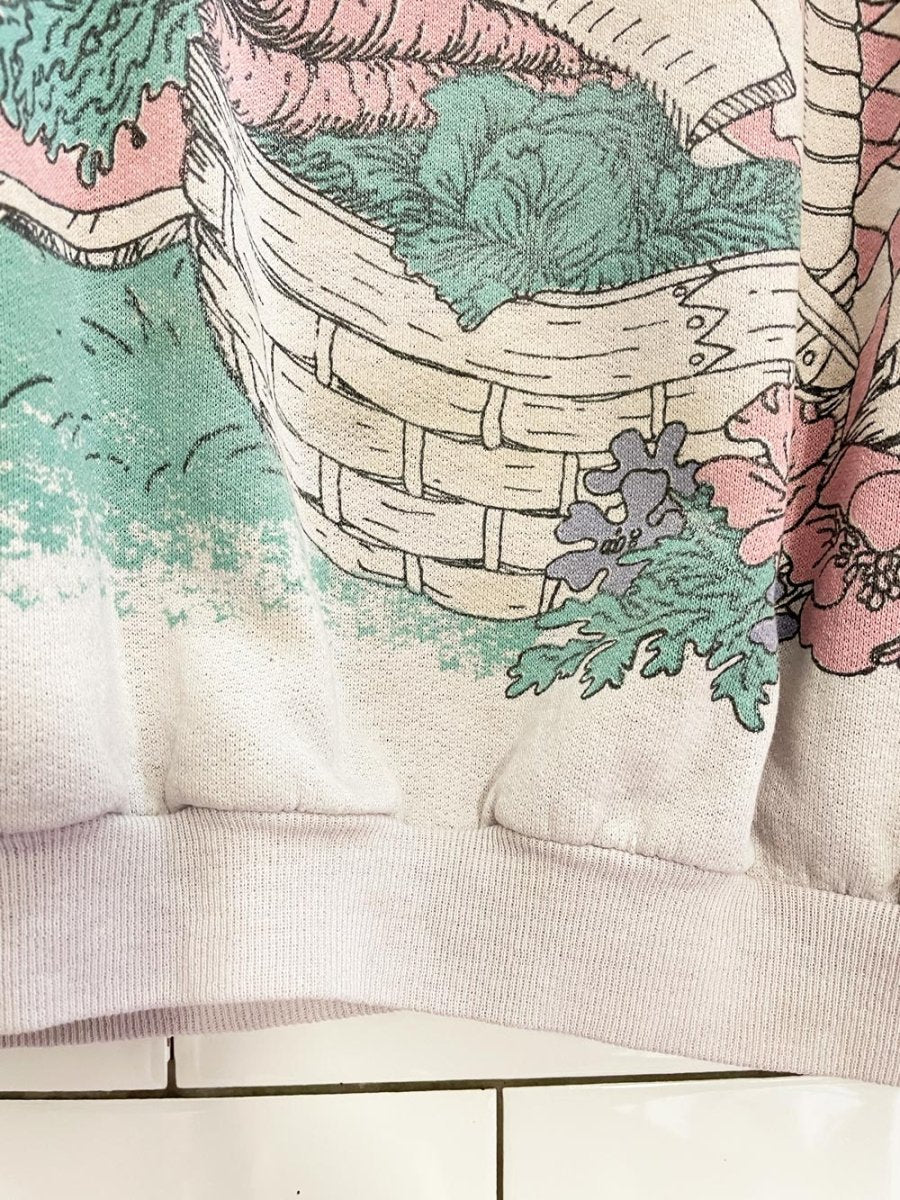 vintage 90s bunny picnic graphic sweatshirt - good market thrift store