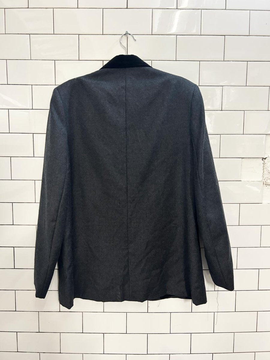 vintage 80s braemar velvet trim wool blazer - good market thrift store
