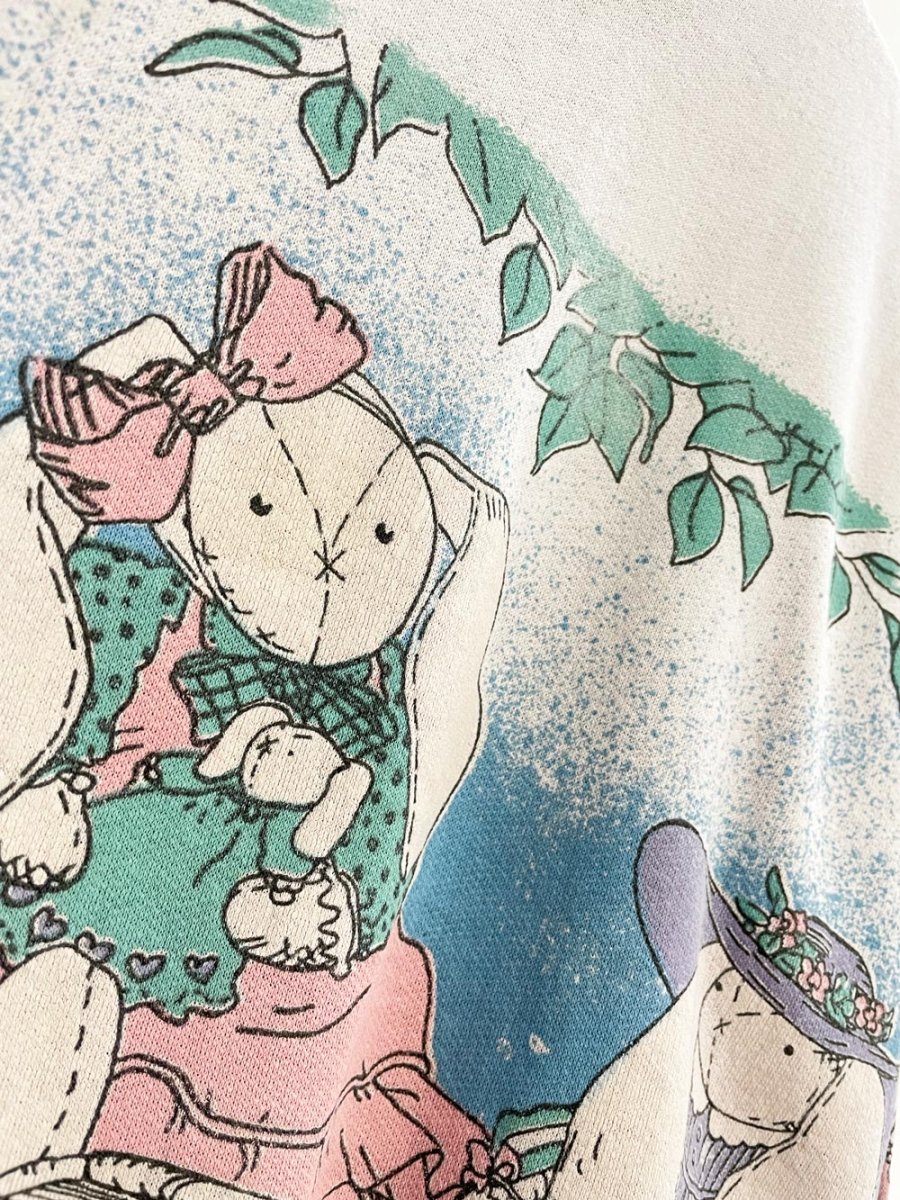 vintage 90s bunny picnic graphic sweatshirt - good market thrift store