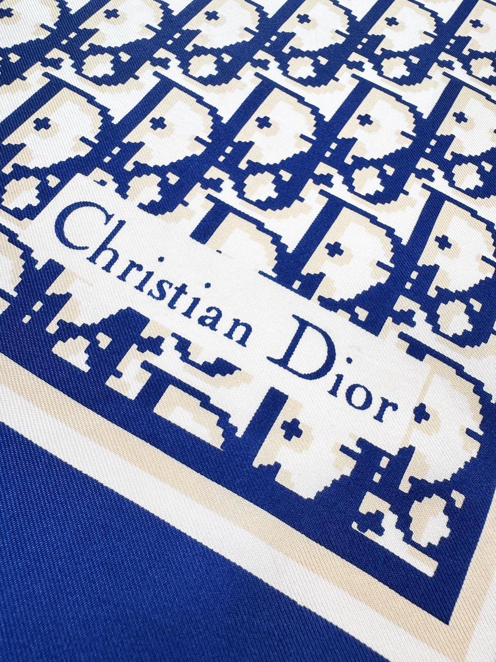 vintage christian dior monogram silk scarf | hand-rolled edge