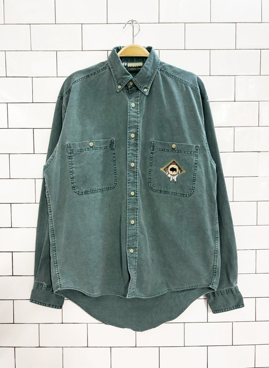 vintage 90s coldwater creek western buffalo shirt - good market thrift store