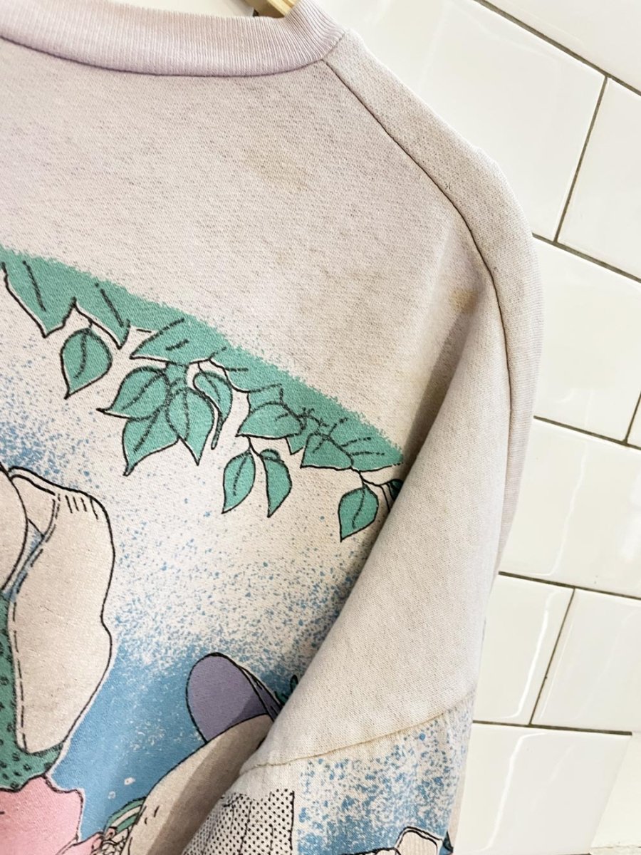 vintage 90s bunny picnic graphic sweatshirt - good market thrift store