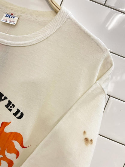 vintage 90s hagersville tyre - fire single stitch tee - good market thrift store