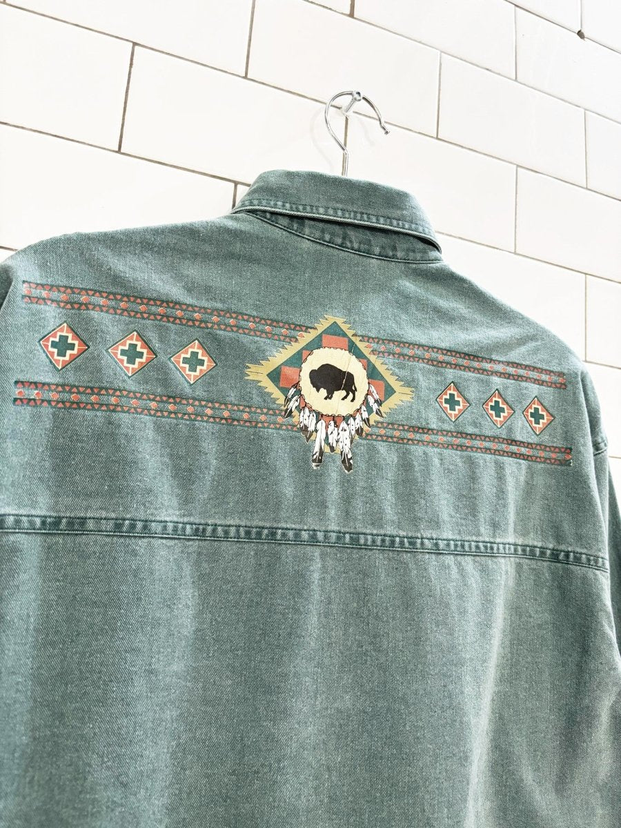 vintage 90s coldwater creek western buffalo shirt - good market thrift store
