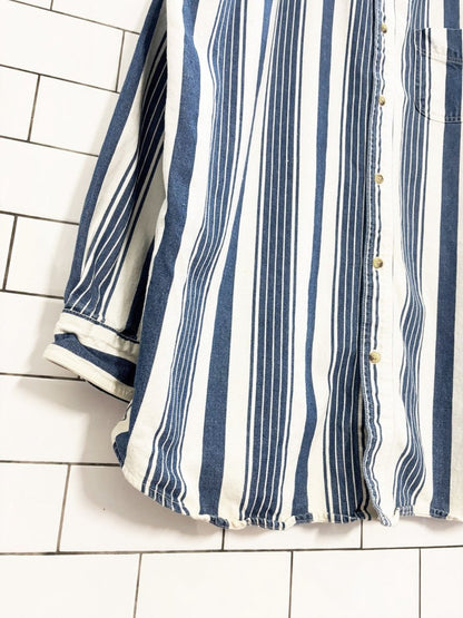 vintage 90s cherokee denim striped shirt - good market thrift store