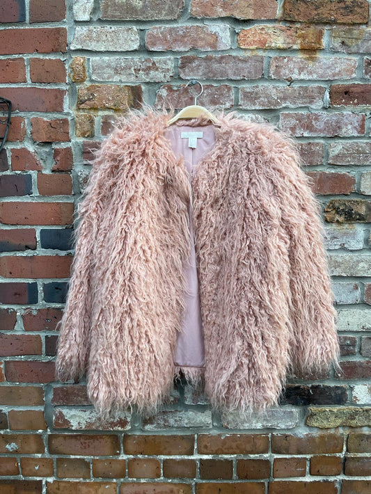 h&m faux mongolian sheepskin jacket
