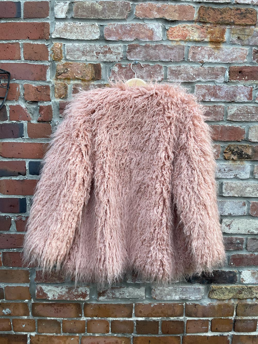 h&m faux mongolian sheepskin jacket
