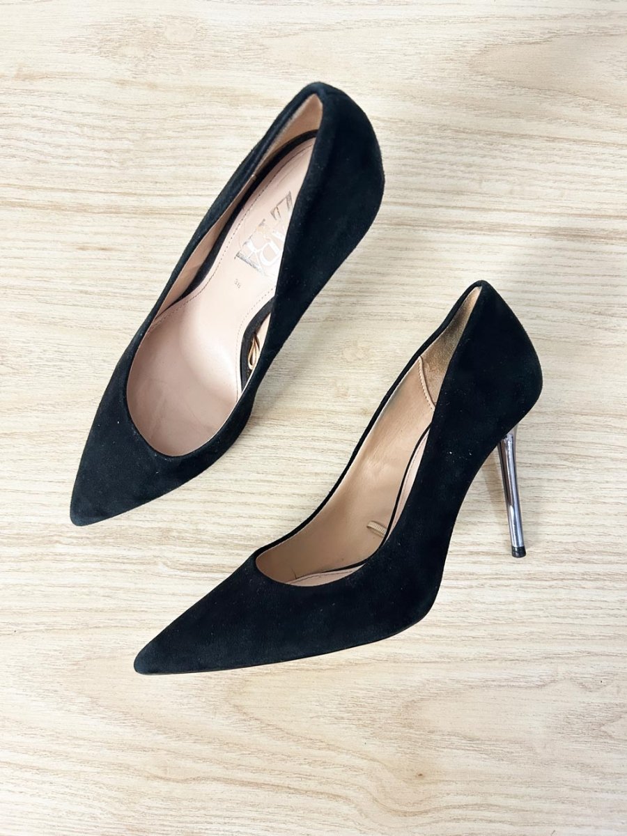 zara suede high heels - good market thrift store
