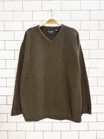 vintage levi strauss cotton knit v - neck sweater - good market thrift store