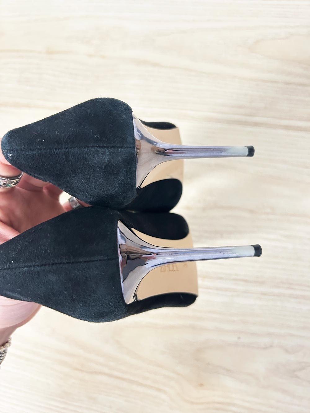 zara suede high heels - good market thrift store