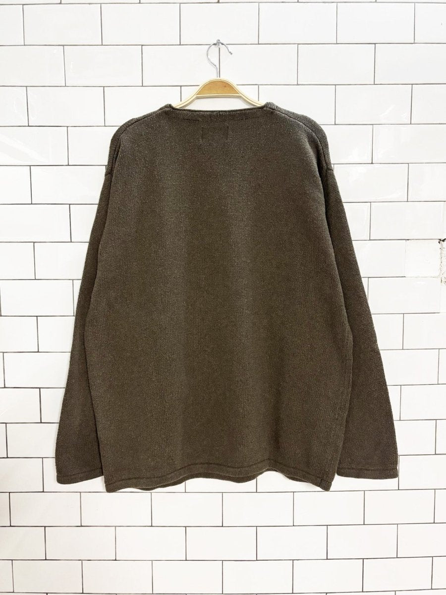 vintage levi strauss cotton knit v - neck sweater - good market thrift store