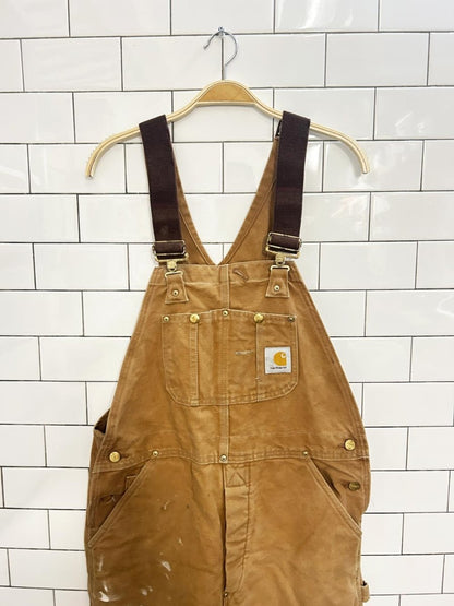 vintage 00s lined carhartt double knee overalls - good market thrift store