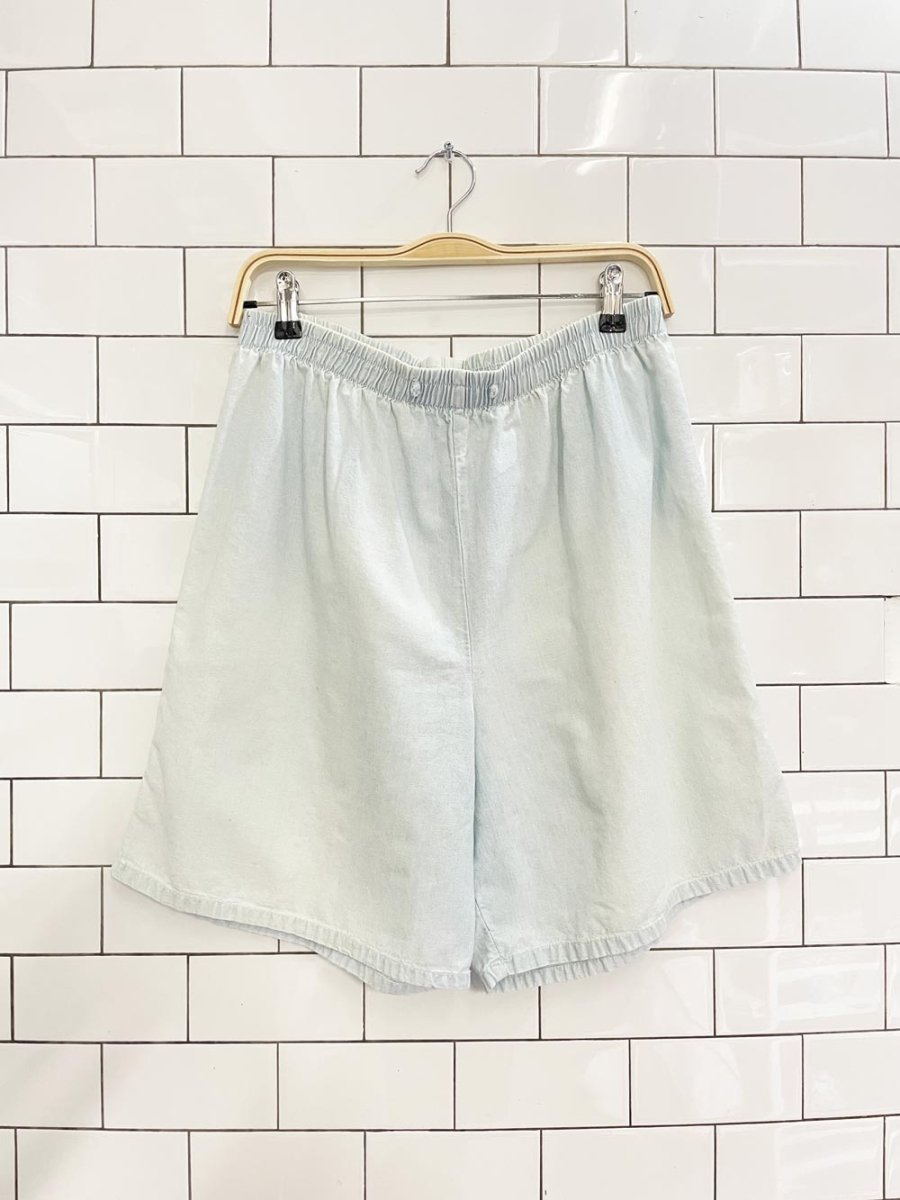 vintage 00s denim chambray lounge shorts - good market thrift store