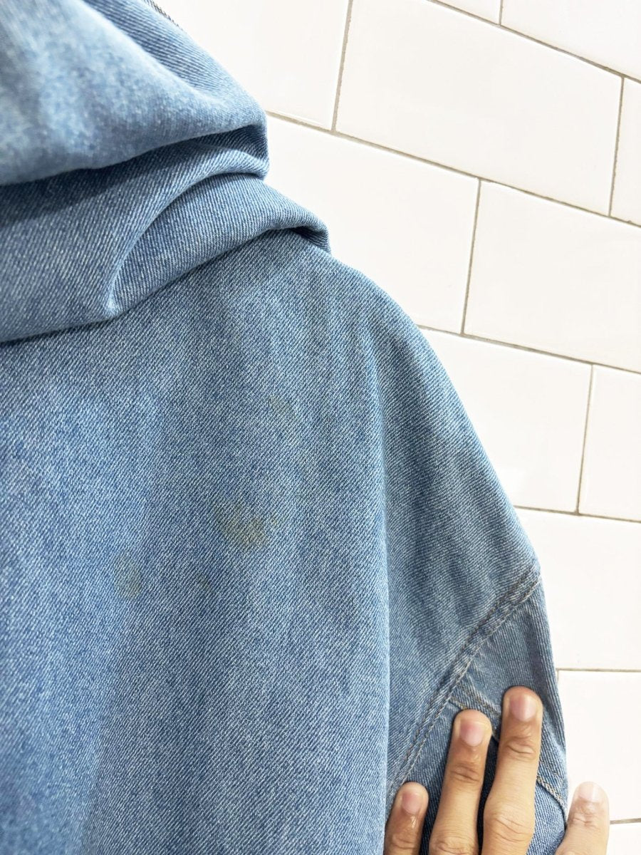 vintage 90s forenza denim hooded parka - good market thrift store