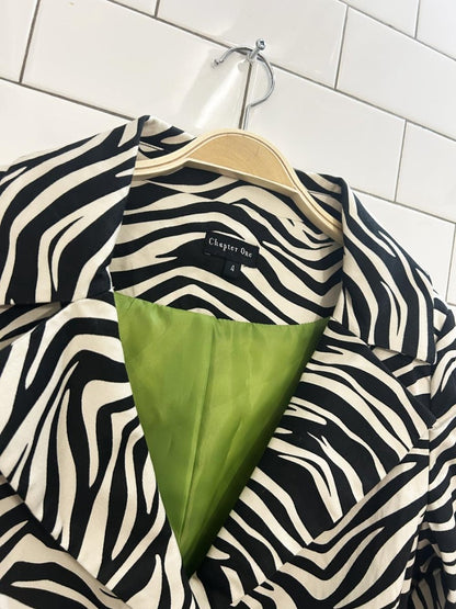 vintage 00s chapter one zebra print trench coat - good market thrift store