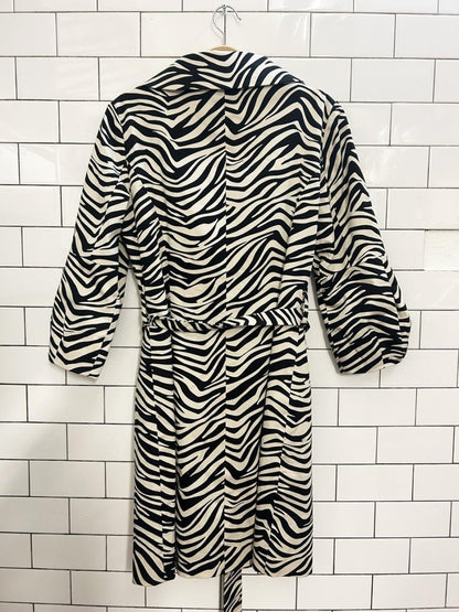 vintage 00s chapter one zebra print trench coat - good market thrift store