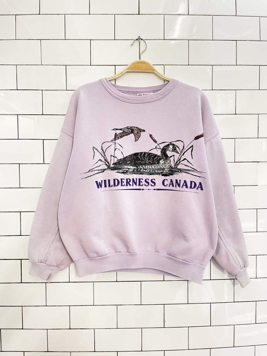 vintage 90s raglans clothing co loon wilderness sweatshirt - good market thrift store