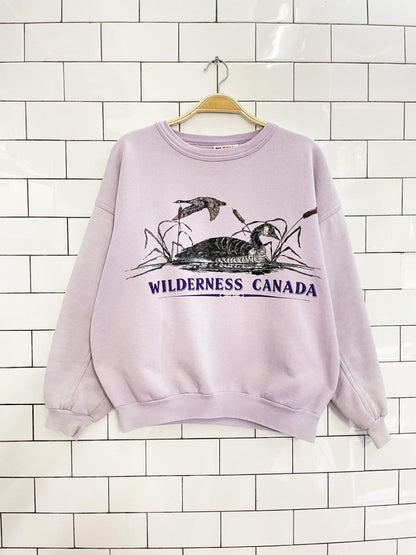 vintage 90s raglans clothing co loon wilderness sweatshirt - good market thrift store