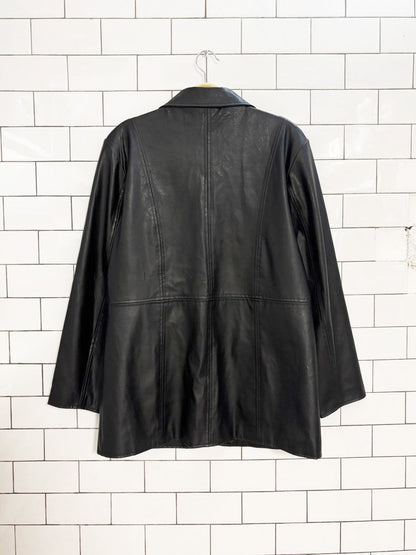 vintage 00s weather spirits faux leather button down jacket - good market thrift store