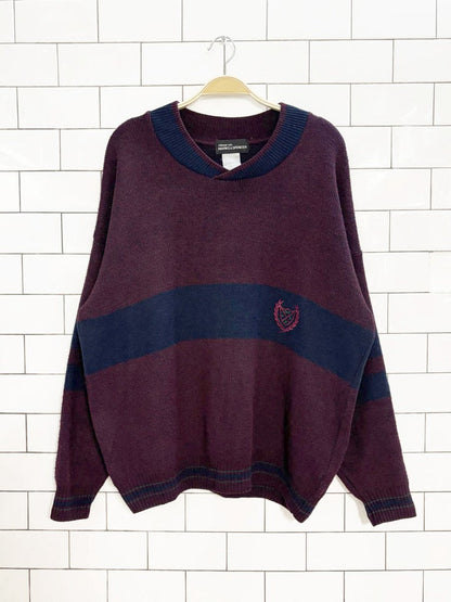 vintage 90s marks & spencer wool - blend crest sweater - good market thrift store