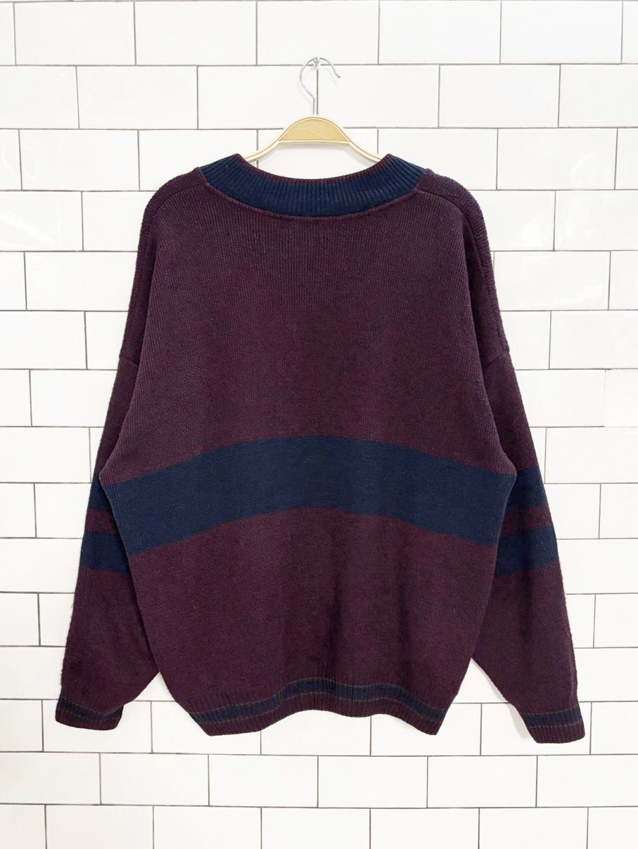 vintage 90s marks & spencer wool - blend crest sweater - good market thrift store