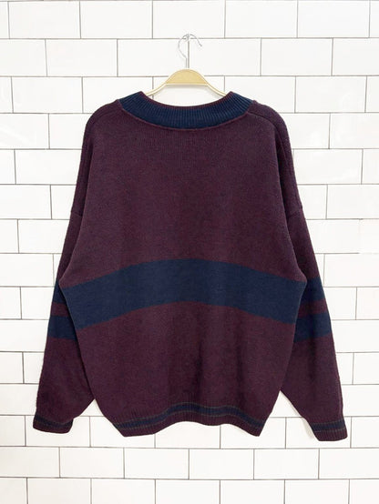 vintage 90s marks & spencer wool - blend crest sweater - good market thrift store