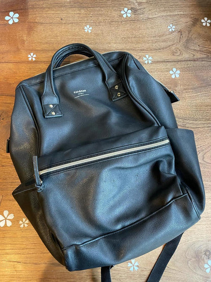 kah&kee faux leather backpack laptop bag
