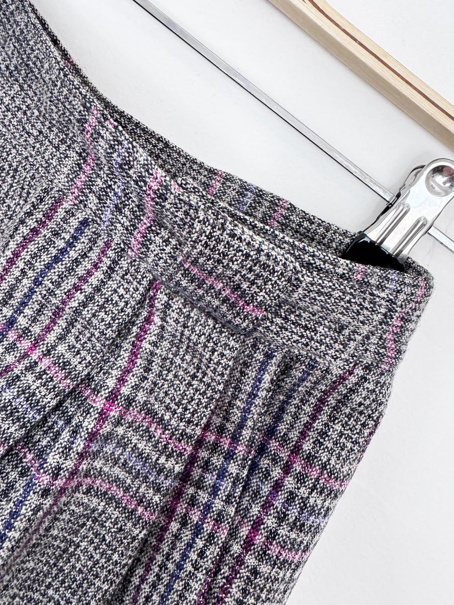 vintage christian dior 100% wool plaid high rise trouser | made in USA