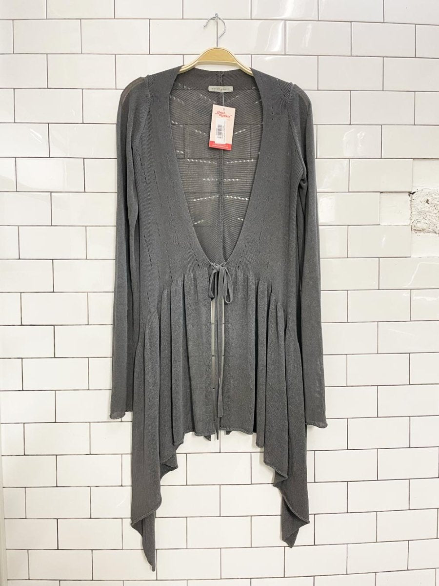 sarah pacini drape tie front knit cardigan top - good market thrift store