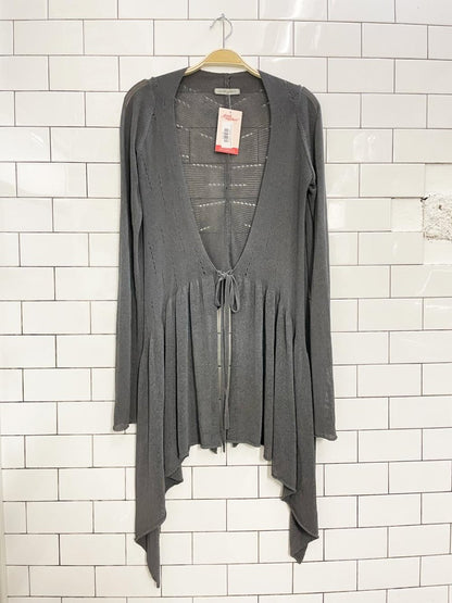 sarah pacini drape tie front knit cardigan top - good market thrift store