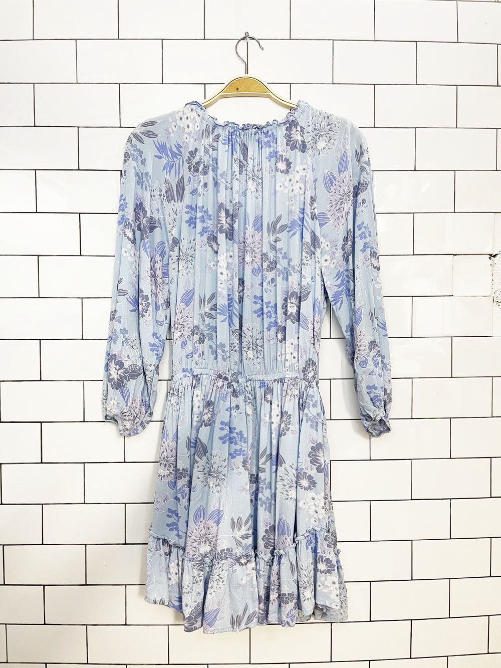 z supply montecito boho ruffled tiered floral mini dress