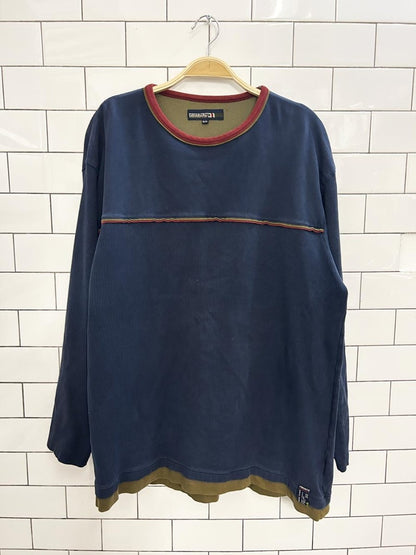 vintage 00s private member oversized ribbed sweatshirt - good market thrift store