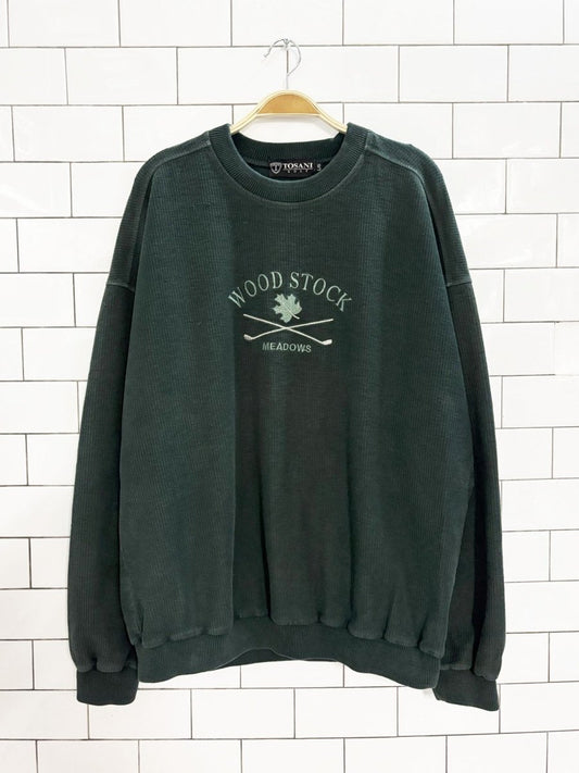 vintage 90s tosani golf woodstock meadows ribbed sweatshirt - good market thrift store