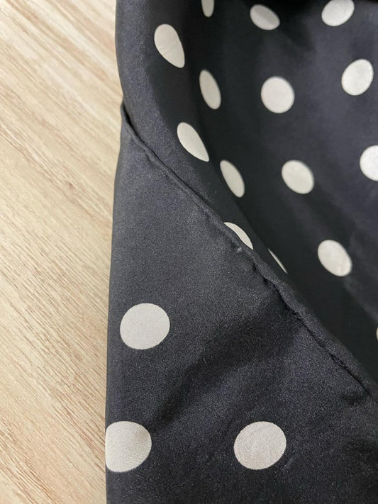 vintage 100% silk polka dot hand - rolled edge square scarf - good market thrift store